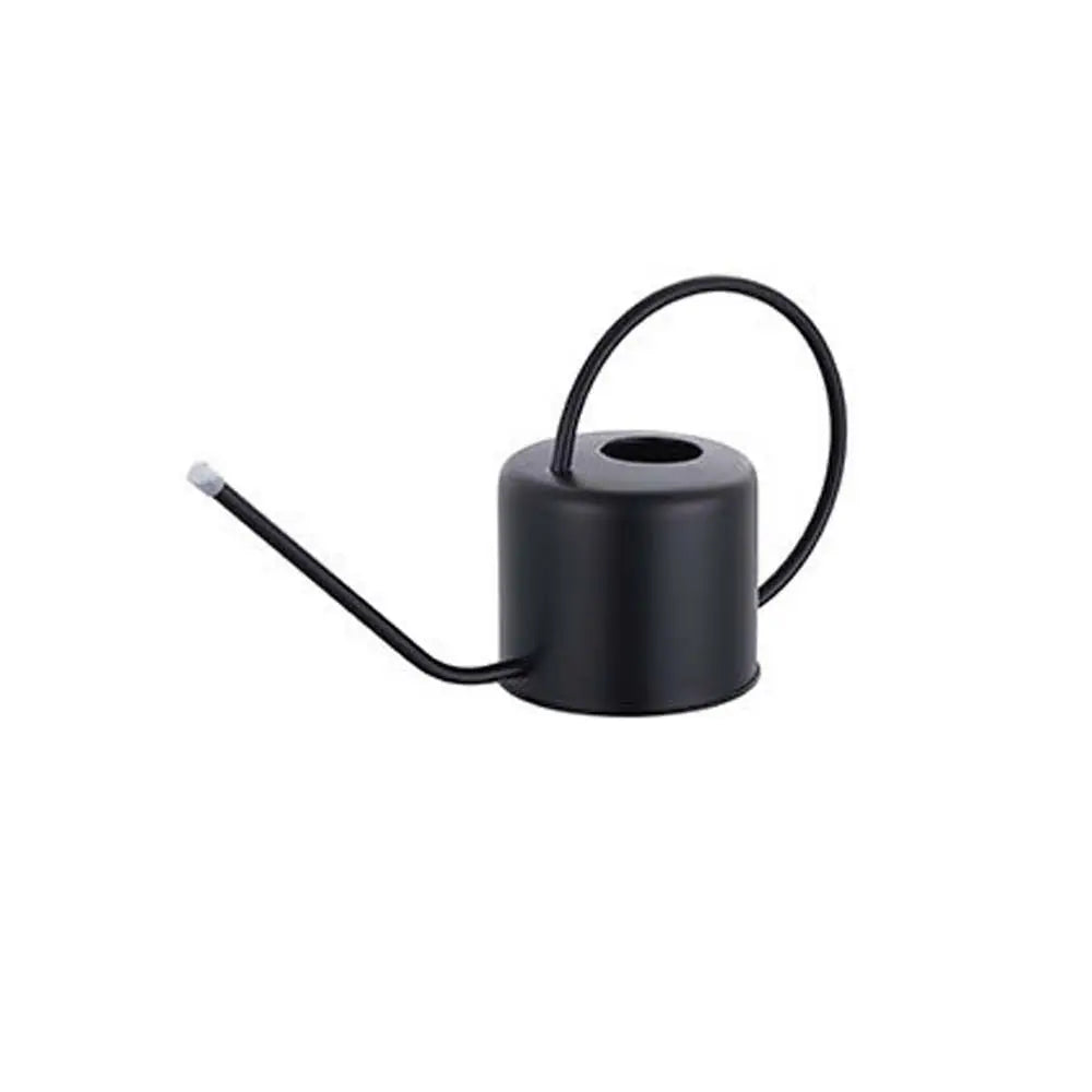 Sprinkler Stainless Steel Watering Can Rustproof Leakproof Comfortable Watering Pot 1.3L Long Nozzle Spray Kettle Gardening Oasis Select Black
