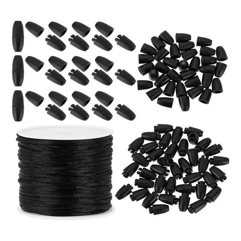 LIKE WISH Lanyard Breakaway Buckle, 24Mm Black Bead Barrel Connector Closure Buckle For DIY Necklace Bracelet Jewelry Making Eas Oasis Select Black