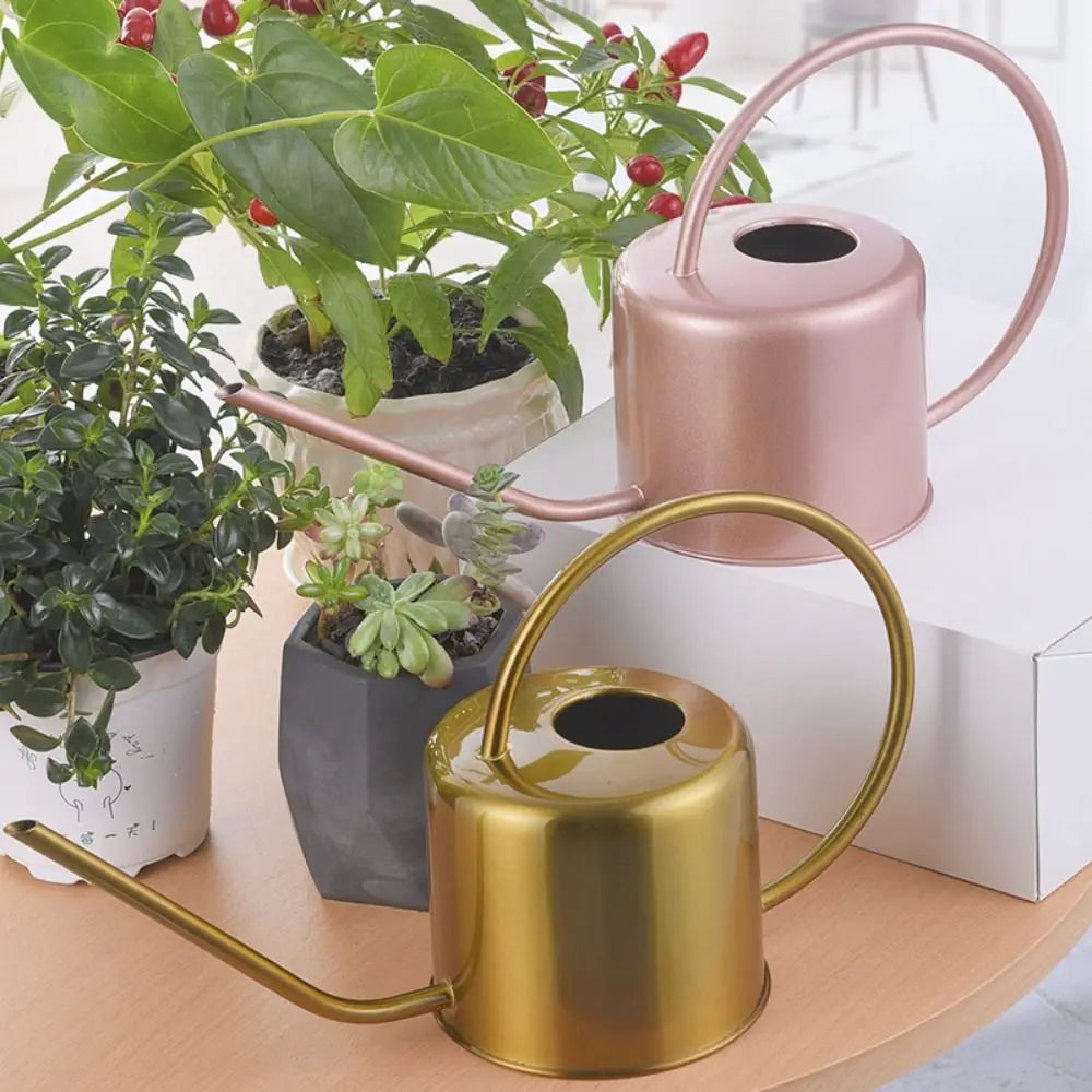 Sprinkler Stainless Steel Watering Can Rustproof Leakproof Comfortable Watering Pot 1.3L Long Nozzle Spray Kettle Gardening Oasis Select