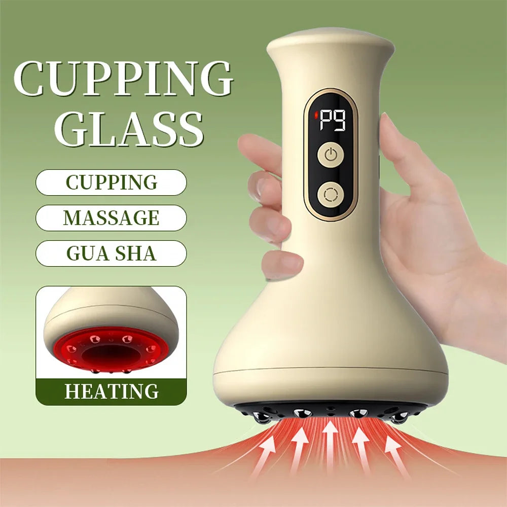 Hailicare Electric Cupping Massager – 9-Level Gua Sha Hot Compress
