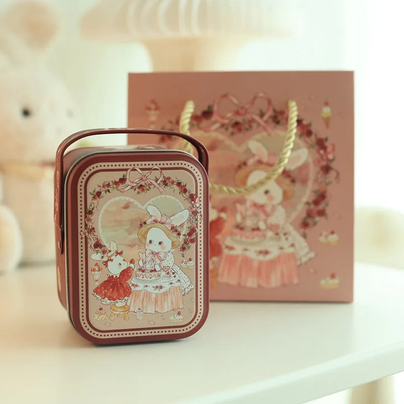 Tinplate Candy Box Kids Gifts Small Tin Box Cookie Box Portable Rabbit Gift Box for Birthday Wedding Party Decoration Oasis Select Style 8 Other