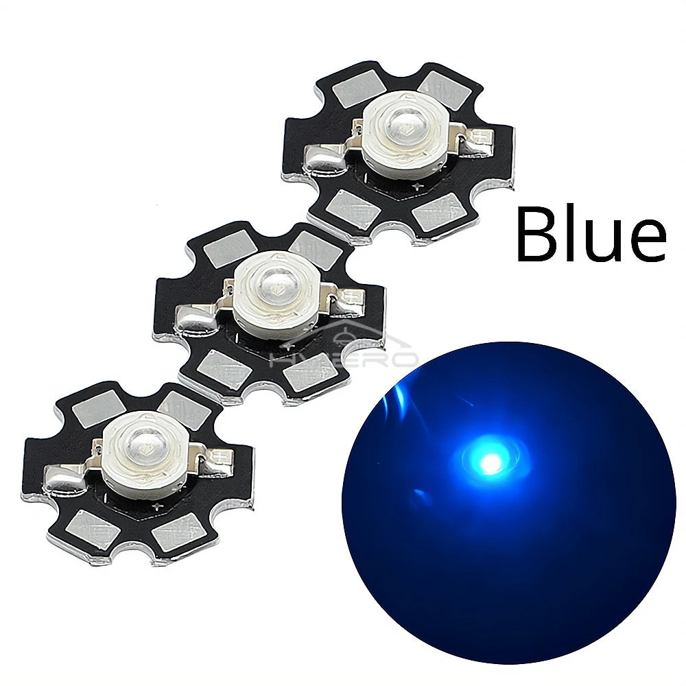 3W High Power LED Chip Beads 10/20 Pack + 20mm Star PCB