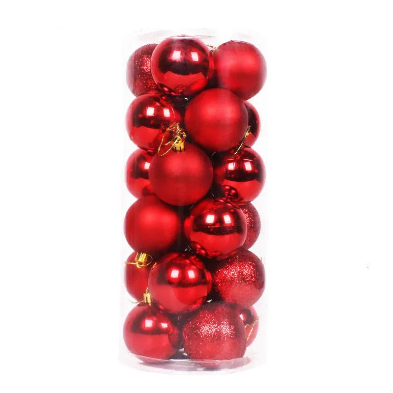 24pcs 3cm Christmas Balls Christmas Tree Ornaments Ball Xmas Hanging Tree Pendants Home Party Christmas Tree Decor New Year Gift Oasis Select Red