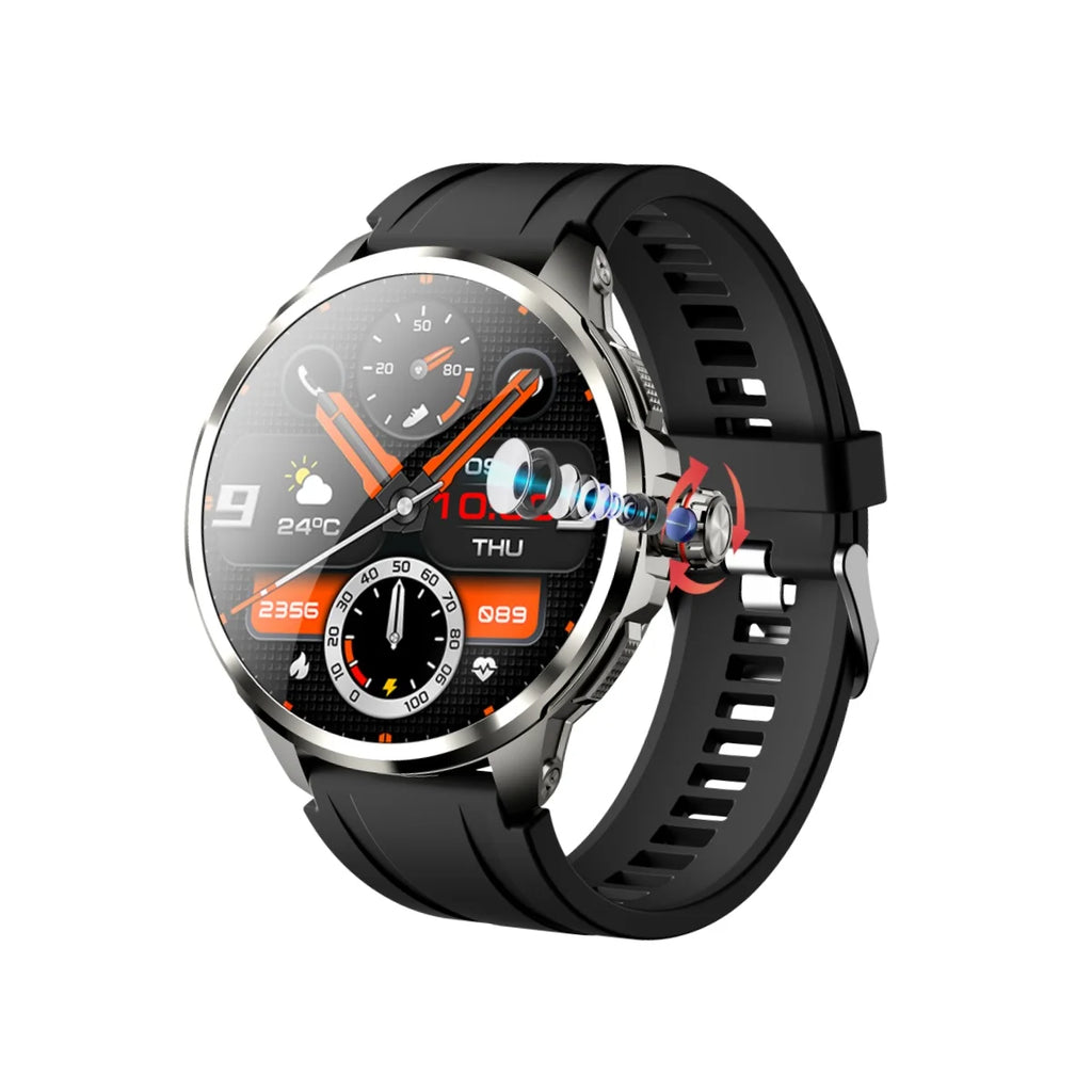 Goldenspike 32GB+256GB Smartwatch 4G/5G LTE 900W Rotary HD Camera GPS WIFI HiSportPro App Bluetooth Smart Watch For IOS Android Oasis Select Black 32GB 256GB