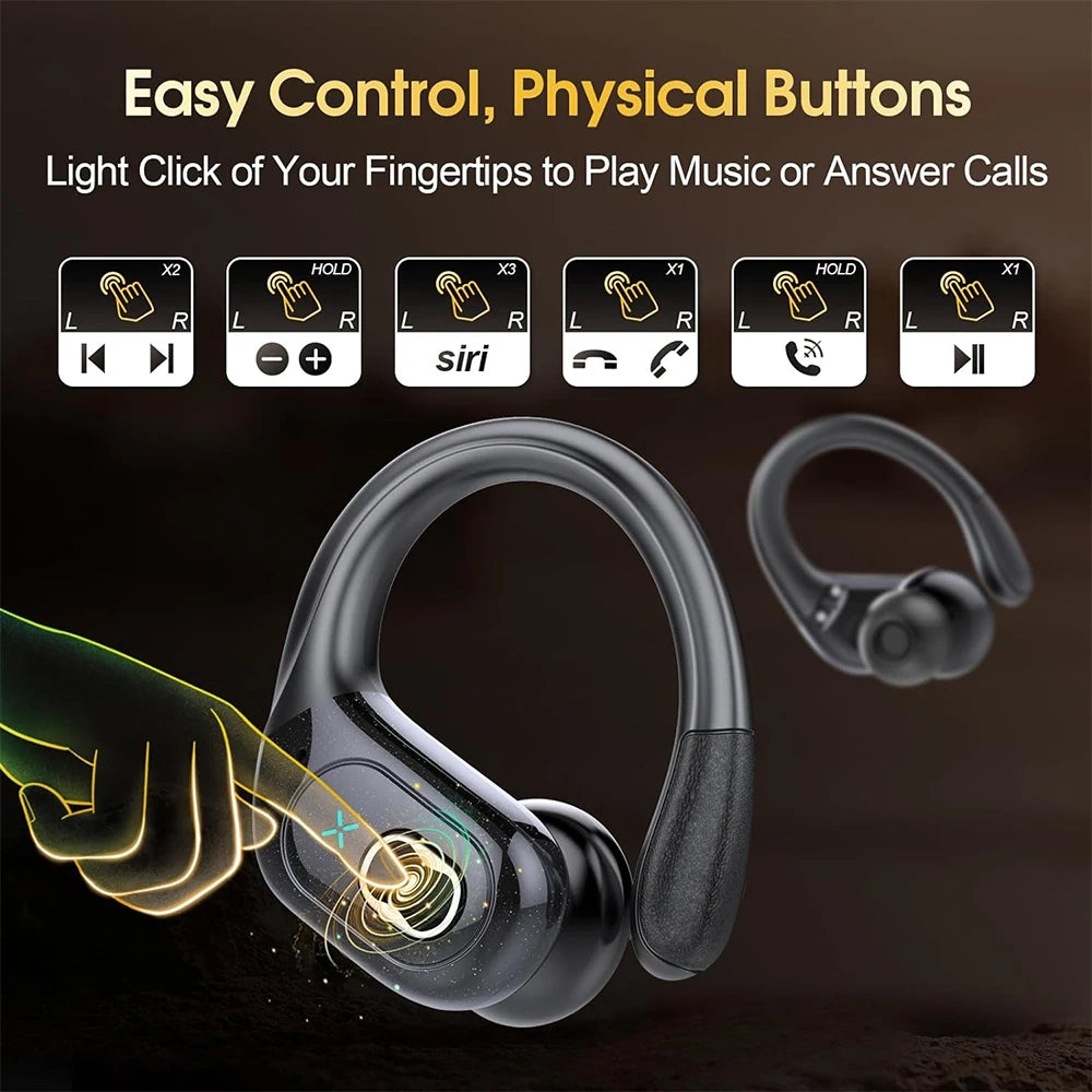 Ear Ganging Type Headset Men Women Waterproof HiFi Stereo Sound Blue Tooth Headphone Music Sports Earphone ENC Noise Cancelling Oasis Select