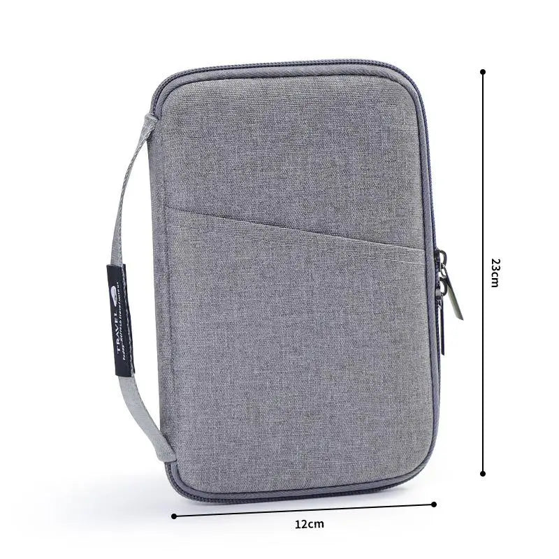 Waterproof Travel Passport Holder RFID Safe Family Organizer Case with Multiple Card Slots - Family Travel Wallet Oasis Select Gray