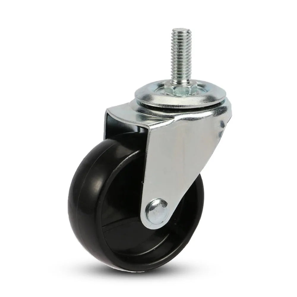4Pcs 1"/1.25"/2" PVC Furniture Casters Wear Resistant Mute Universal Heavy Trolley Wheels 360 Degrees Swivel Castor with Brake Oasis Select 2 inch D 4 pcs