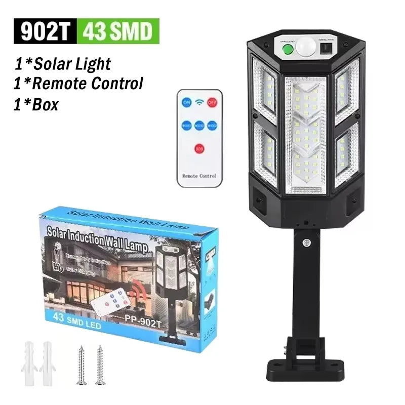 30000LM Irradiation 500㎡ Solar Light for Outdoor Sunlight Motion Sensor IP65 Waterproof Garden Street Wall External Solar Lamp Oasis Select 43 SMD 1PC