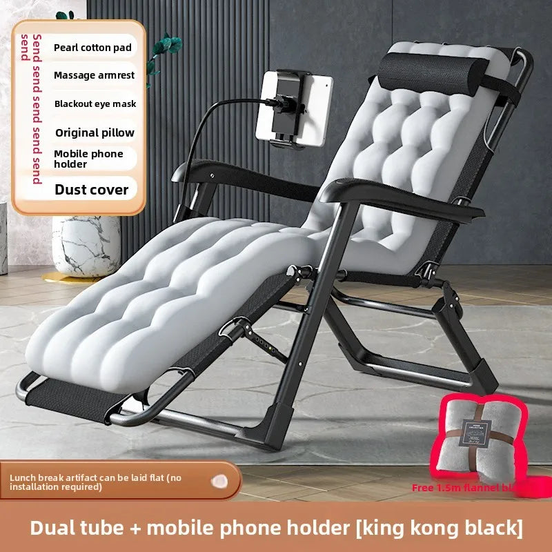 Folding recliner office siesta siesta bed summer balcony home leisure backrest outdoor chair Oasis Select Brown