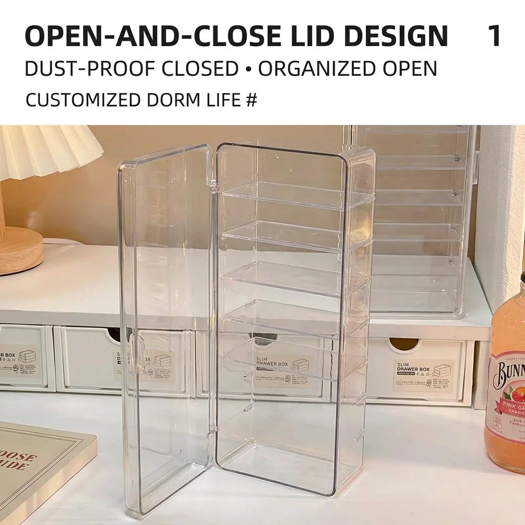Transparent 8-Grid Display Storage Box with Detachable Dividers Dustproof Organizer for Mini Figurines Blind Boxes Oasis Select
