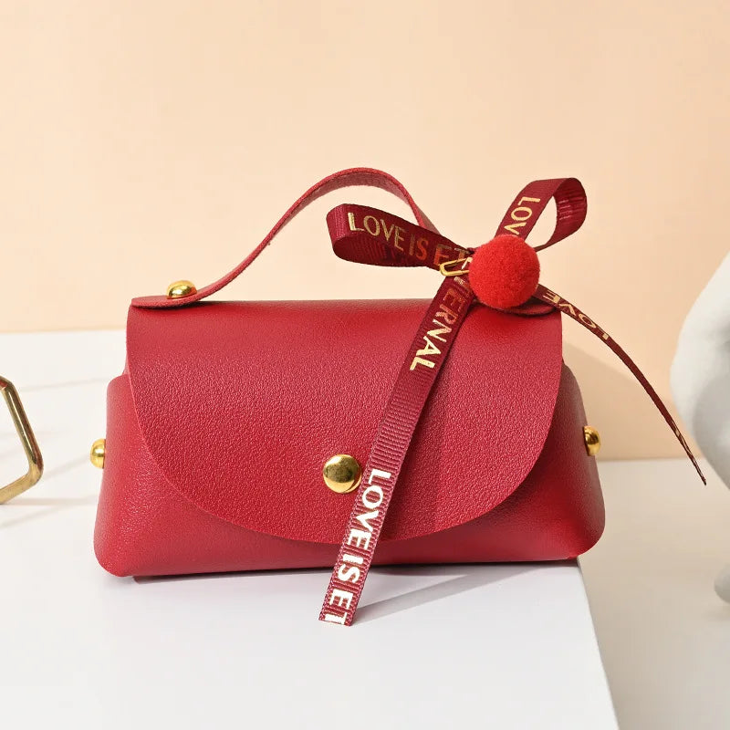 1pcs Leather Gift Bags Bow Ribbon Packaging Bag Wedding Favour Distributions Bags Baby Birth Candy Packaging Box Mini Handbag Oasis Select A Other