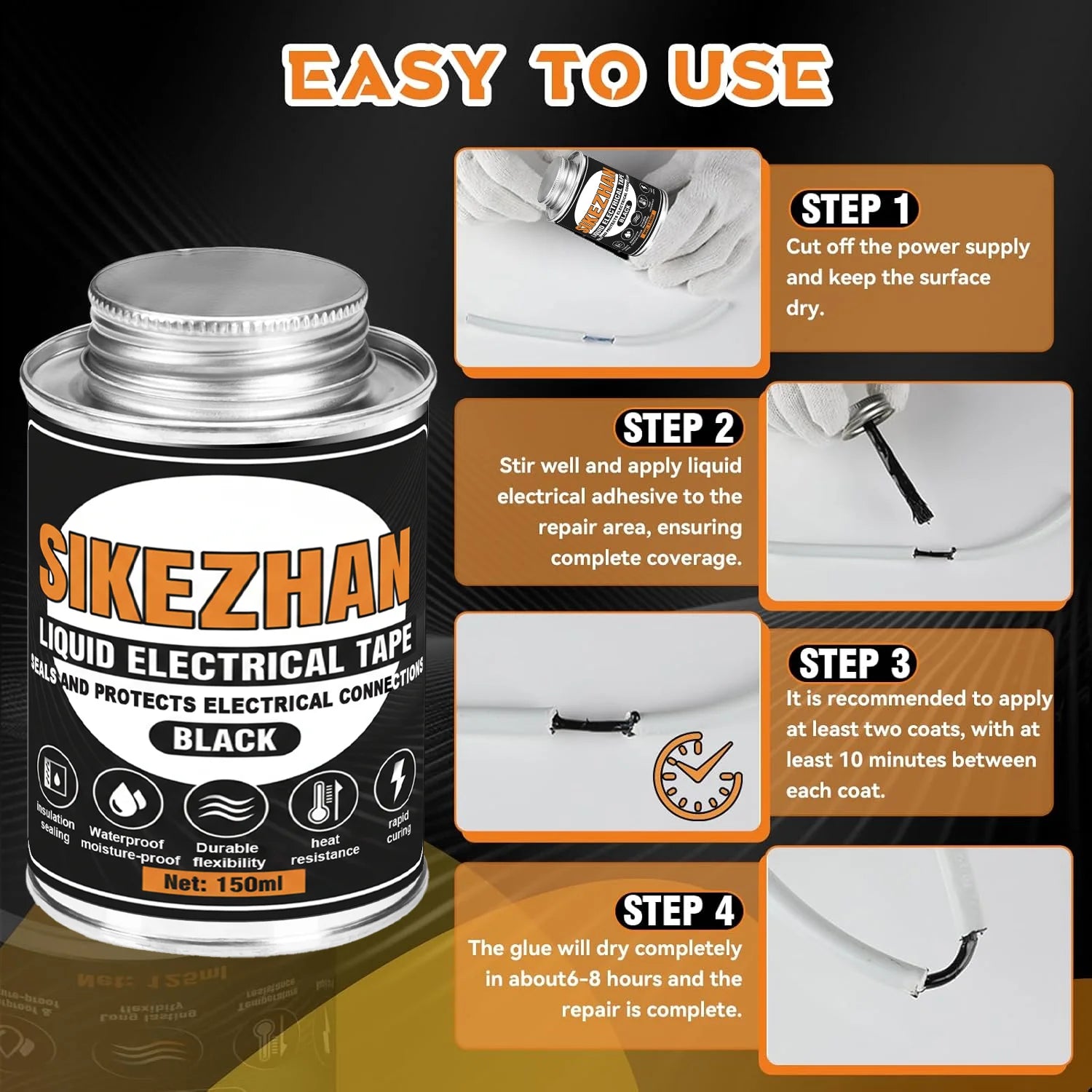 Liquid Electrical Tape Tube Fast Drying Waterproof Insulation Sealant High Temp UV Rubberized Coating Wire Cable Glue Paste Tool Oasis Select