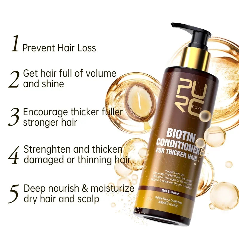 PURC Biotin Hair Growth Shampoo, Conditioner & Oil Set Hair Growth Set Oasis Select