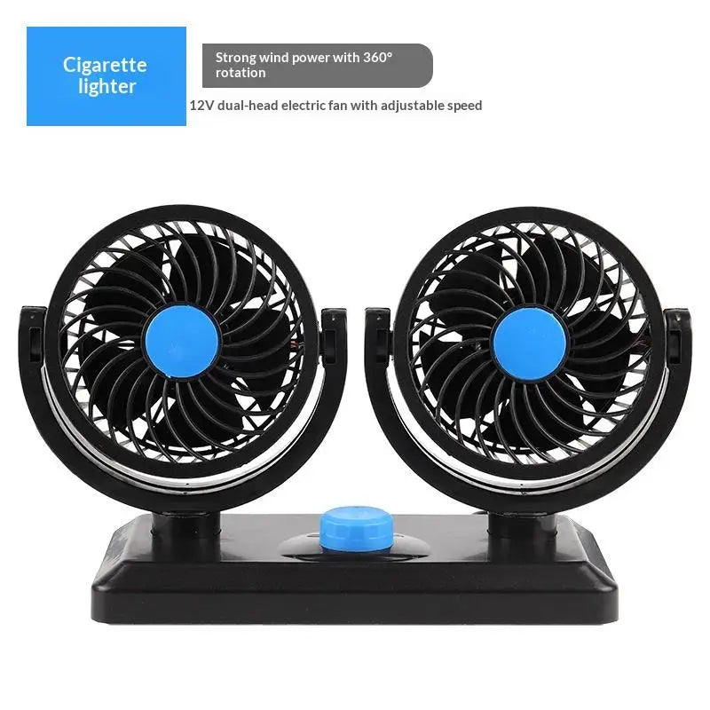 Professional Dual Fans 360 Rotation Multi Angle Cooling Fan For Sedan RV Truck Boat Vehicles Camping Office Desk Use Accessory Oasis Select A