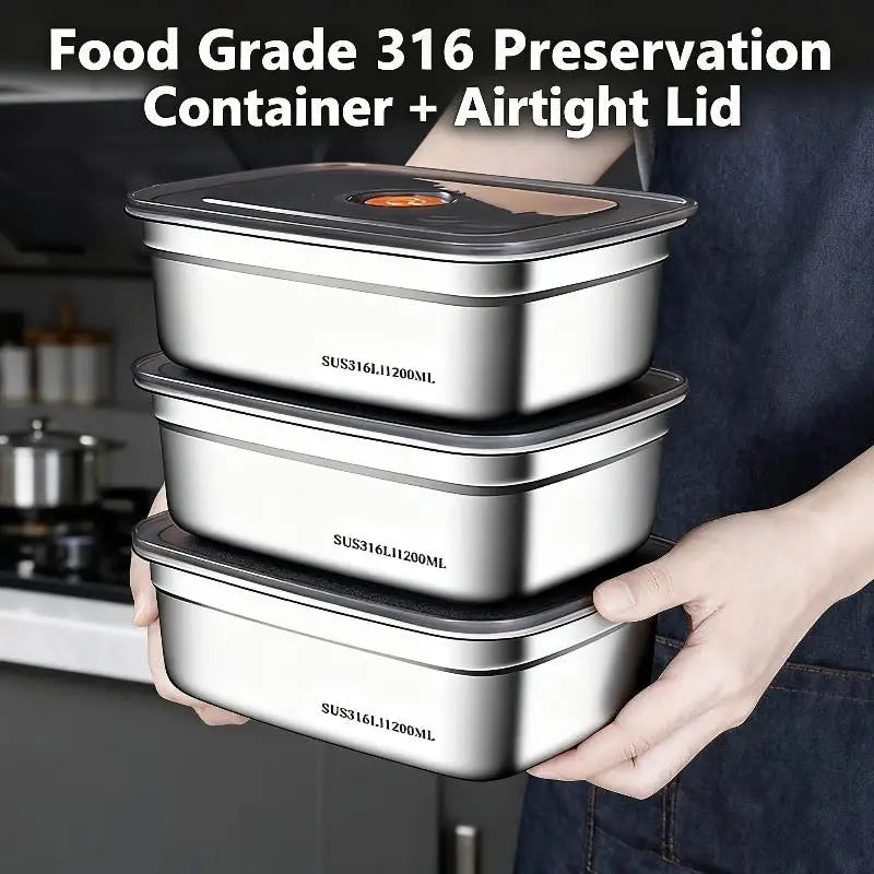 HOUKEA SUS316 Stainless Steel Airtight Bento Lunch Box