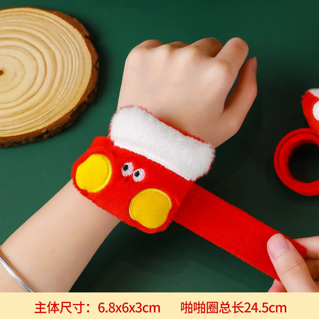 Christmas Decorations Plush Santa Claus Papa Ring Cartoon Cute Bracelet Toys Children's Gifts Oasis Select Christmas stockings