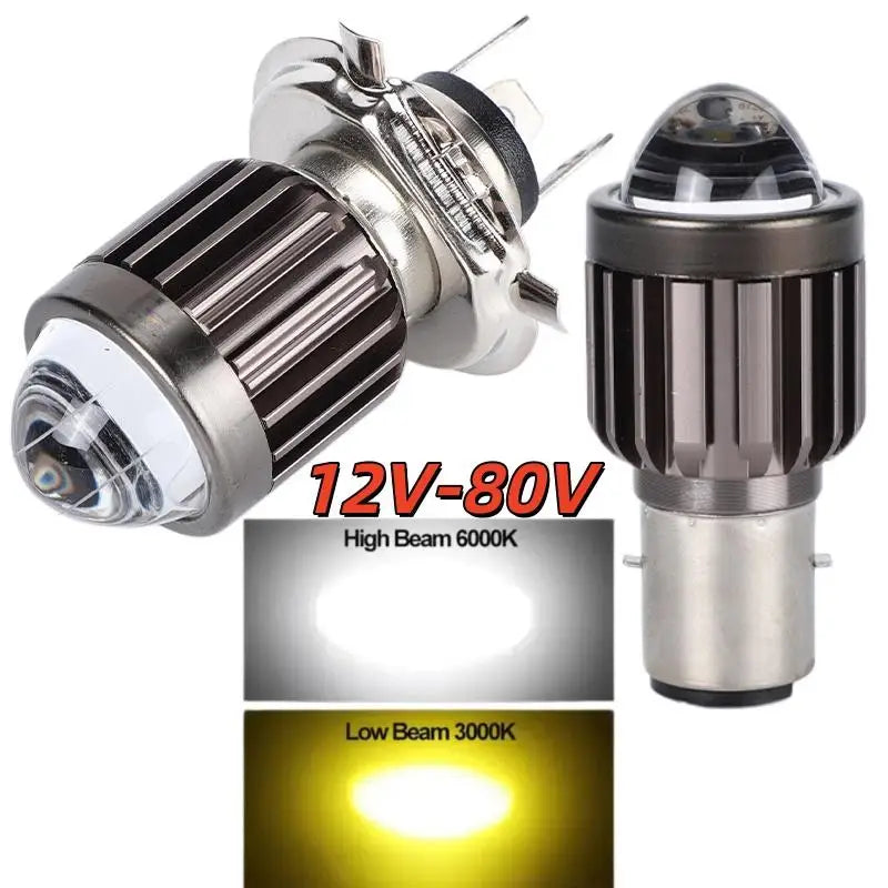 1Pcs Universal Motorcycle H4/BA20D Headlight Hard Light Led Light Motorbike Lamp Ultra-Long Illumination Distance Oasis Select