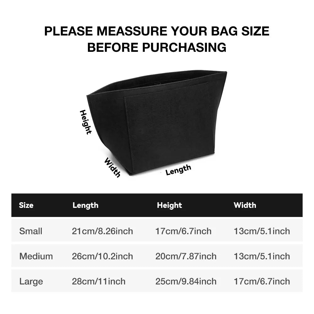 Padded Felt Handbag Insert Liner Cloth Bag for Purse Organization Uses for Tote Bags Travel Storage and Interior Protection Oasis Select