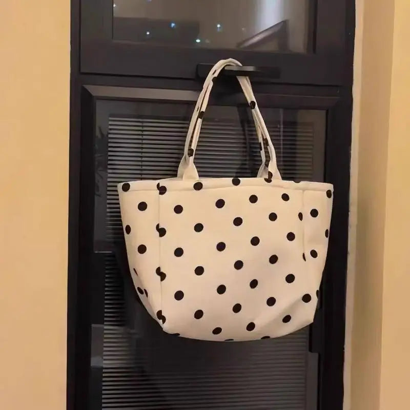 Canvas Tote Bag For Women Large Capacity Striped Plaid Polka Dot Shoulder Bag Reusable Shopping Handbag For Work Travel Beach Oasis Select A1