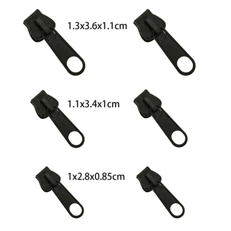 3 Sizes Universal Instant Fix Zipper Repair Kit Replacement Zip Slider Teeth Rescue Sewing Clothes Bag Zippers Tool Accessories Oasis Select