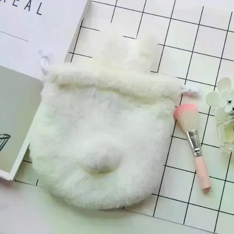 Bunny Ear Drawstring Bag Storage Pouch Portable Cute Cosmetic Organizer For Travel Home Supplies Oasis Select