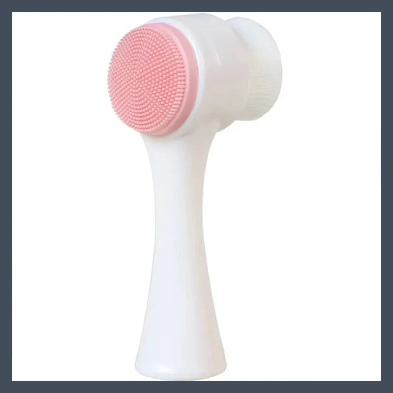 Double-Sided Silicone Facial Cleansing & Exfoliating Brush Facial Cleansing Brush Oasis Select Pink