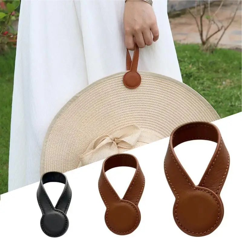 Multi-purpose Pu Leather Magnetic Hat Clip Strong Magnetic Round Organizer Clip Travel Bag 가방 자석 버클 액세서리 Oasis Select