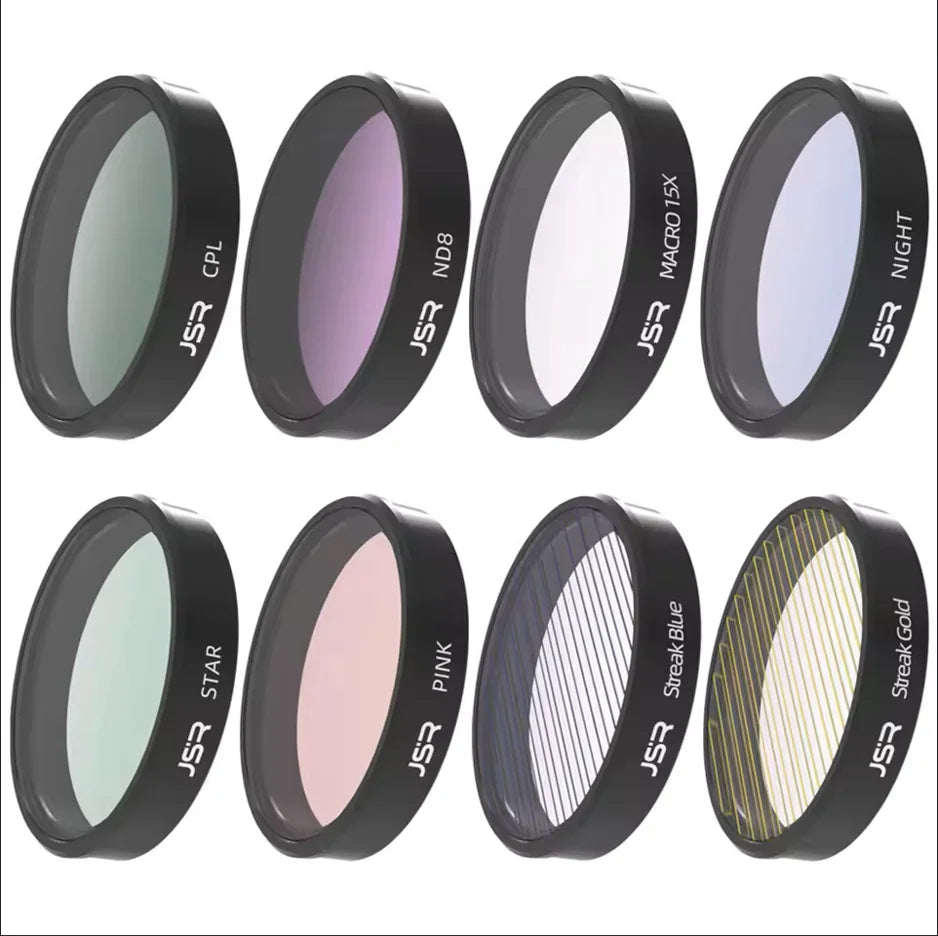 JSR Lens Filters for DJI Osmo Action 5 Pro/4/3 – UV CPL ND Set