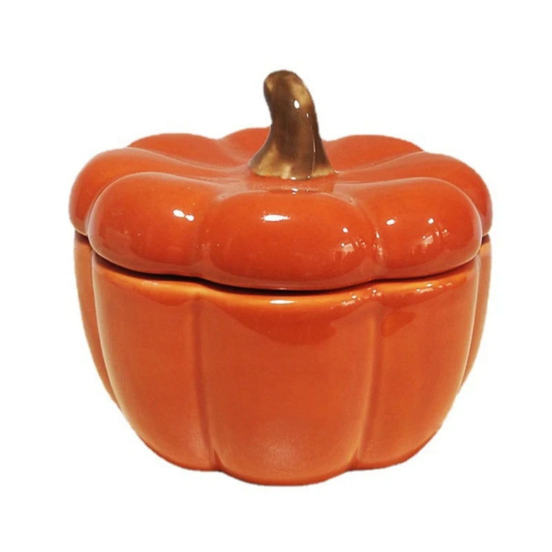 E15D Pumpkin Holder Cup with Lid Empty Cups Scented Candlestick for Home Bedroom Living Room Decoration Ceramics Oasis Select WHITE