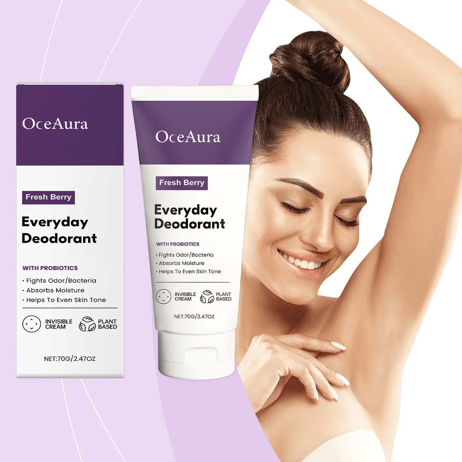 OceAura Fruity Scent Deodorant Cream – Odor Control & Skin Care Deodorant Cream Oasis Select 70g boxed