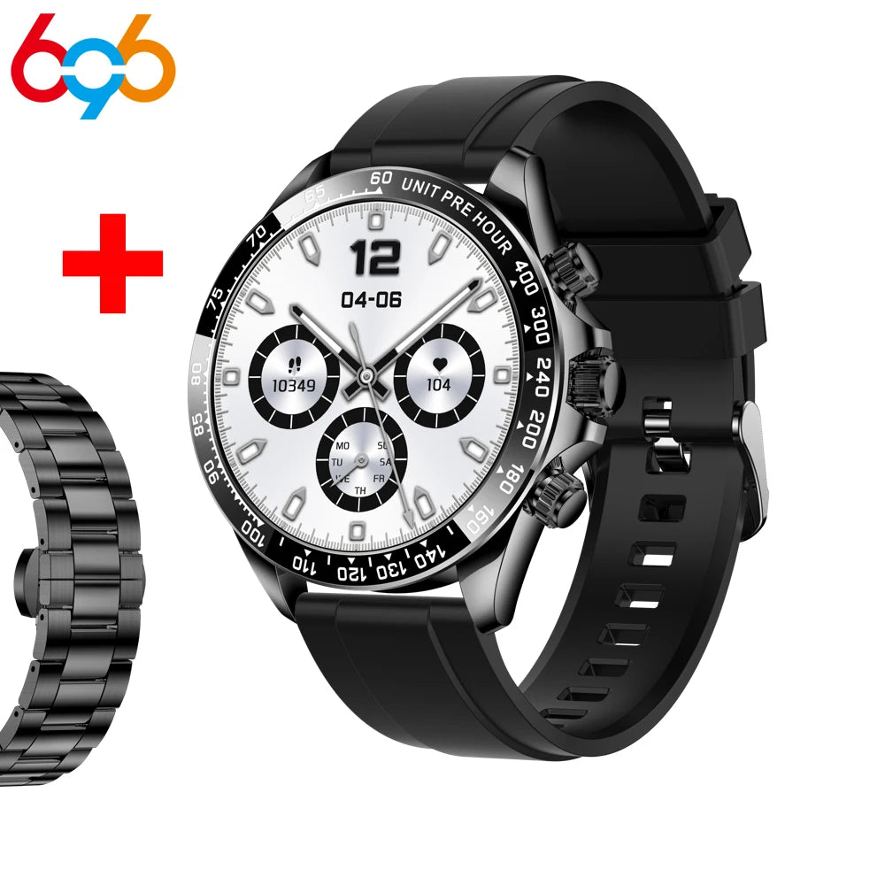 New 1.43" AMOLED Screen Men Business Smartwatch Blue Tooth Call Smart Watches Heart Rate Health Sports Fitness Waterproof 400mAh Oasis Select BKBKS A BK3M
