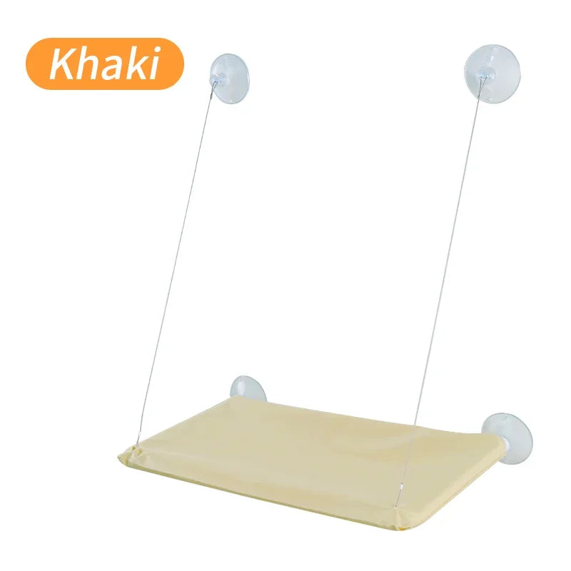 Cat Hammock Beds With Mat Cat Bed Hanging Window Shelf Seat For Cats Comfortable Pet Nest Pet Accessories Bed for Cats Supplies Oasis Select Khaki