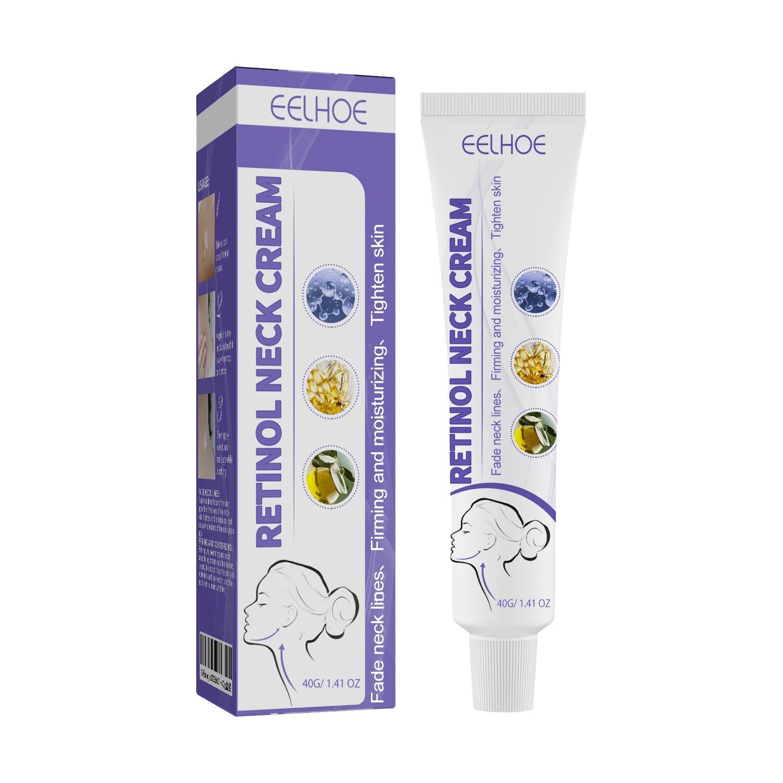 Eelhoe Retinol Neck Cream – Firm, Lift & Reduce Neck Lines Neck Firming Cream Oasis Select 40ml Boxed