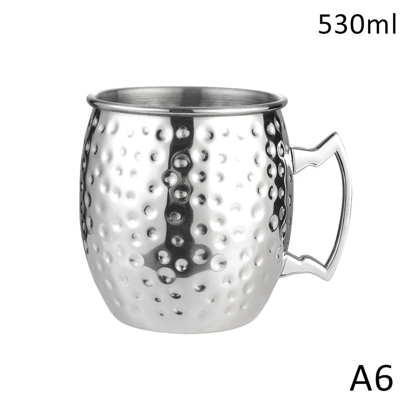 Hammered Stainless Steel Moscow Mule Mug 530ml | Bar Drinkware