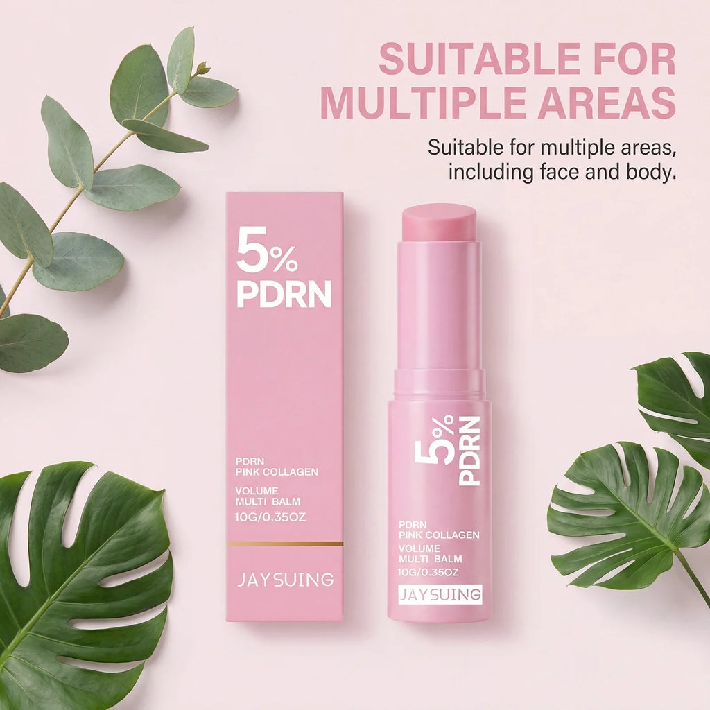 PDRN Pink Collagen Volume Multi Balm Stick For Face Lip Eyes Neck Moisturizing Makeup Base Nourish Create Healthy-Looking Skin Oasis Select