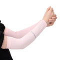 New Breathable Sun Protection Sleeves Summer Cooling Quick Drying Driving Sleeves Anti-UV Elastic Fishing Running Sleeves Oasis Select Pink-Straight Style