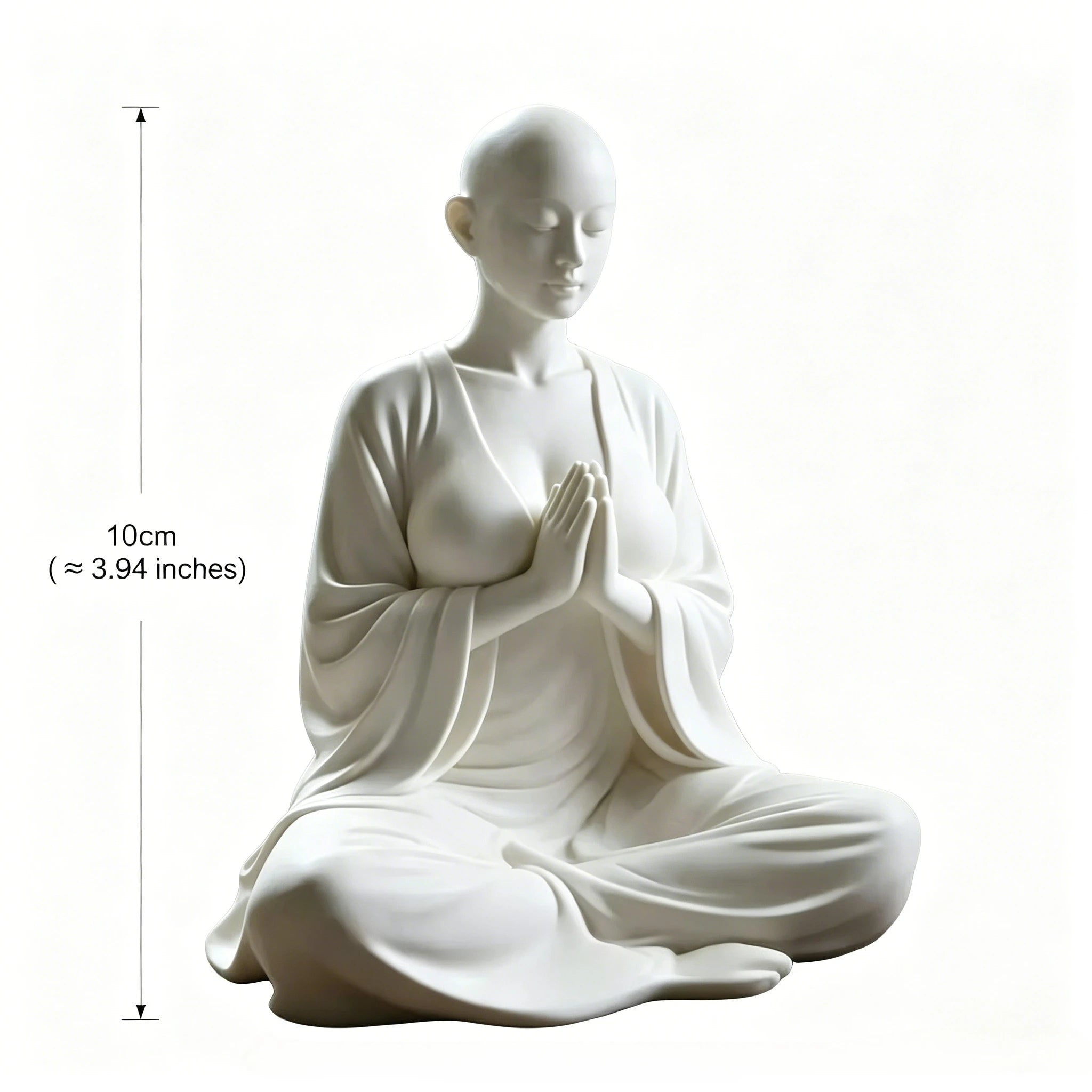 White Zen Meditation Sculpture Minimalist Figurine Spiritual Art Decor Ideal Ornament & Gift for Yoga Room Bedroom Living Room Oasis Select White