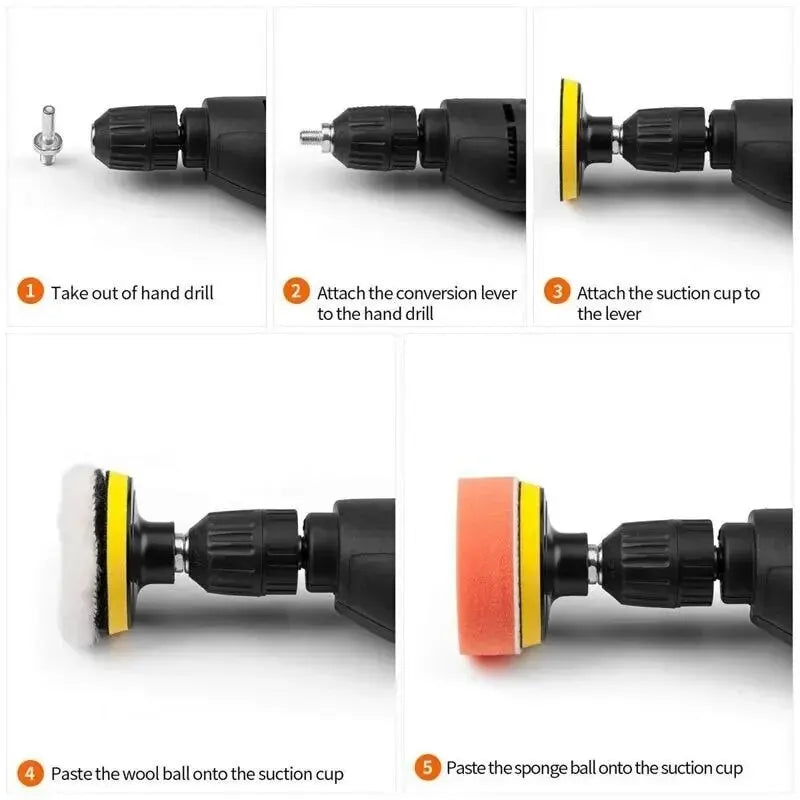 Polishing Sponge Plate Set Imitation Plush Waxing Angle Grinding Cleaning Sponge Wheel Car Beauty Set Electric Drill Polishing Oasis Select