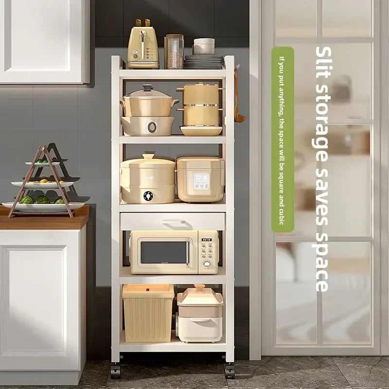Kitchen rack Floor-to-ceiling multi-layer crevice storage rack Oven microwave oven with drawer storage rack Durable Oasis Select