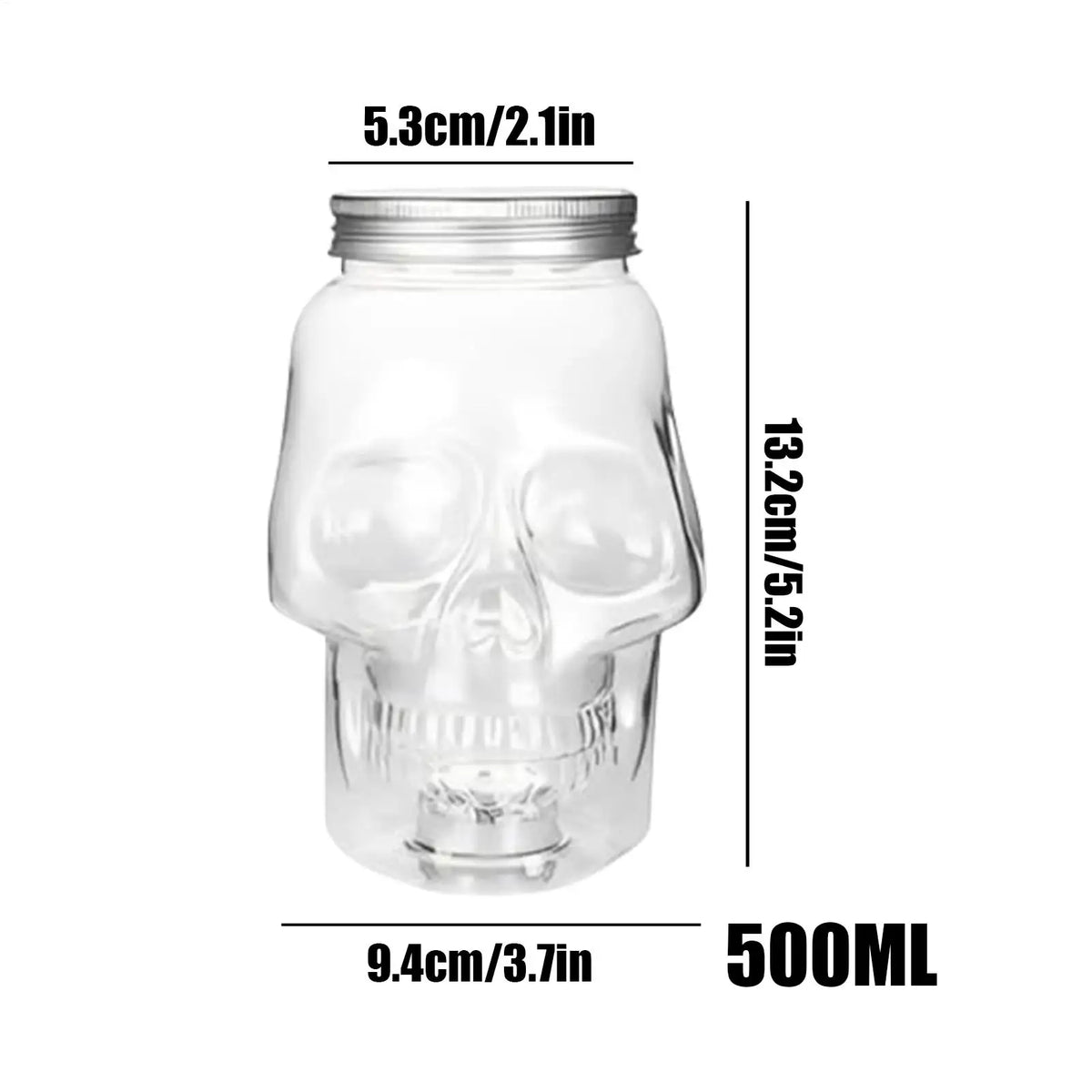 500ml/800ml Reusable Spooky Decor with Lid Skull Jars Skull Salt Container for Bathroom Picnic Tabletop Baking Dining Cooking Oasis Select