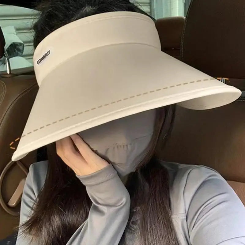 Womens Outdoor Wide Brim Sun Hat Breathable Foldable Summer Beach Hat UV Protection Fishing Hiking Cap Driving Sunshade Hat Oasis Select
