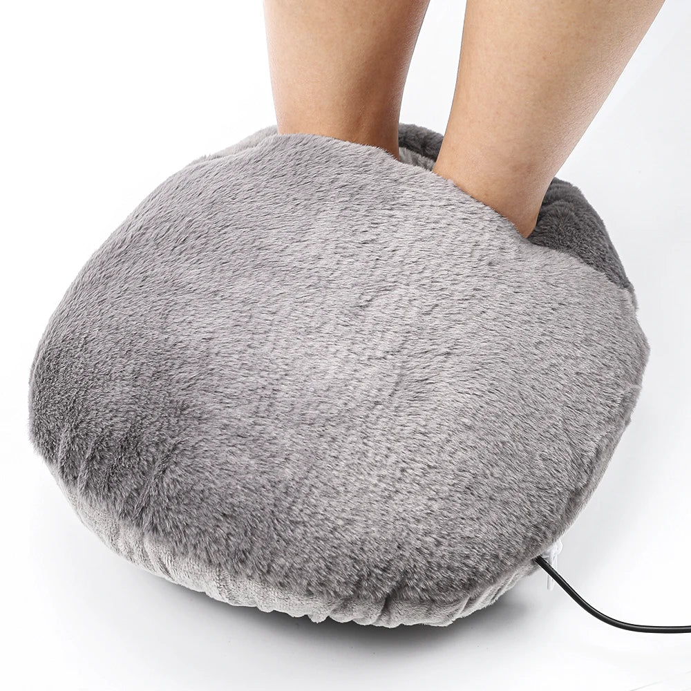 Electric Heated Foot Warmer Pad | Washable Plush, 9 Heat Settings