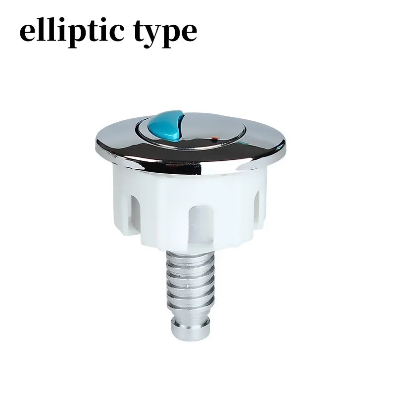 Toilet Push Button Dual Flush Water Saving Chrome Line Control Side Press Double Row Drain Valve Toilet Button Switch Parts Oasis Select elliptic type
