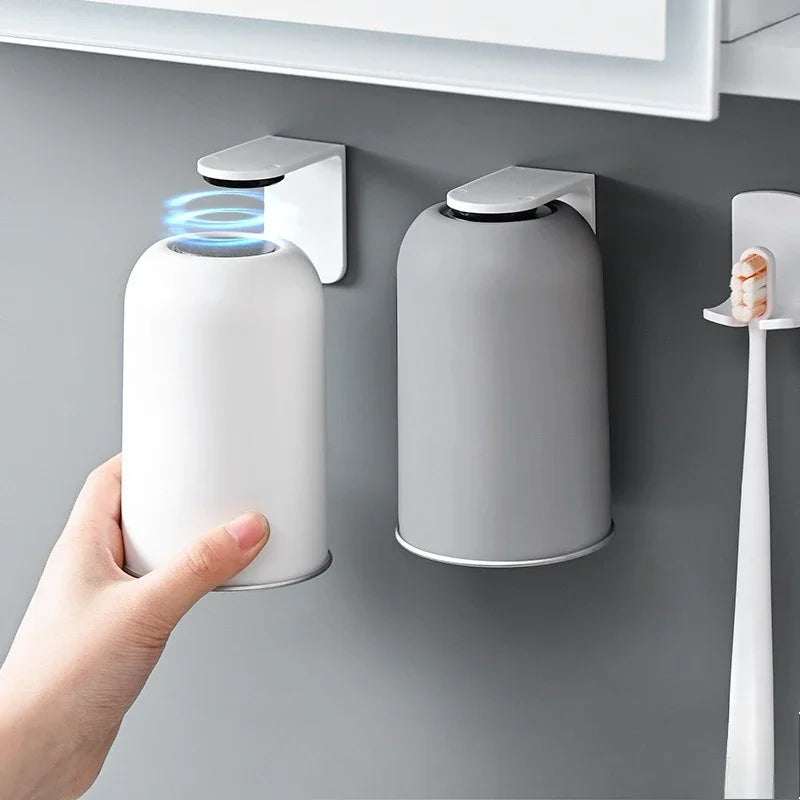 Magnetic Mouthwash Cup 304 Stainless Steel Tooth Brushing Cup Wall Mounted No Punching Household Water Cup Large Capacity New Oasis Select