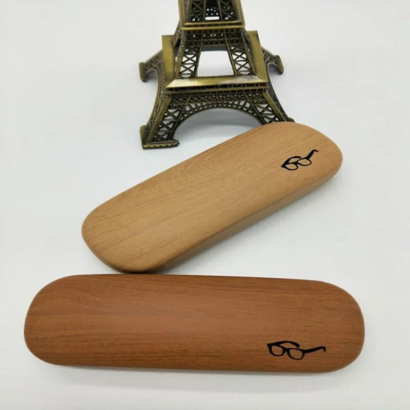 High Quality Wood Grain Hard Kit Holder Metal Reading Glasses Case For Men And Women PU Leather Eyeglass Box Oasis Select