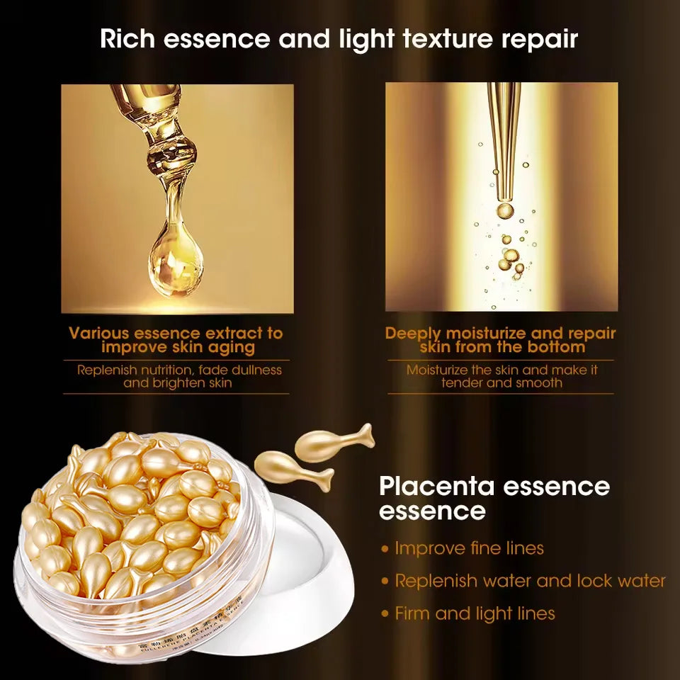 Fullerene Placenta Capsule Serum – Hyaluronic Acid & Vitamin E