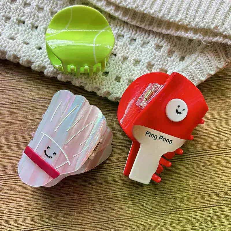 Tennis Badminton Hair Clips Cute Shark Clip Hair Accessories Non-slip крабик для волос заколки для волос Oasis Select