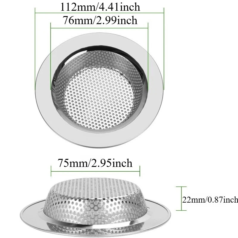 1/3/5 PCS Stainless Steel Sink Strainer Universal Fit Drain Basket Rust-Proof Food Catcher for Fast Drainage Easy Clean Oasis Select