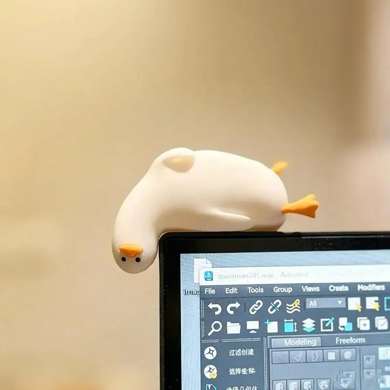 Adorable Cute Duck Bookend Decorative Non-Skid Resin Book Holder for Kids Bedroom Bookshelf Creative Gift for Bookworms Oasis Select A1