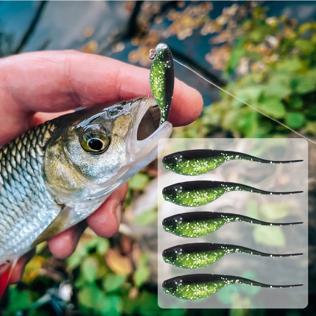 Fishing Lure Soft Compact Bass Baits Realistic Fish Luring Tools Bright Color Freshwater Angling Baits for Pond River Lake Oasis Select